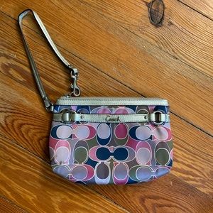 Large Coach Purple Wristlet